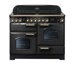 Rangemaster CDL110ECCB/B 129660 Classic DL 110 Ceramic Charcoal Black / Brass